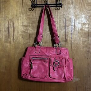 Rosetti Shoulder Bag/pink Handbag Pockets Silver Hardware